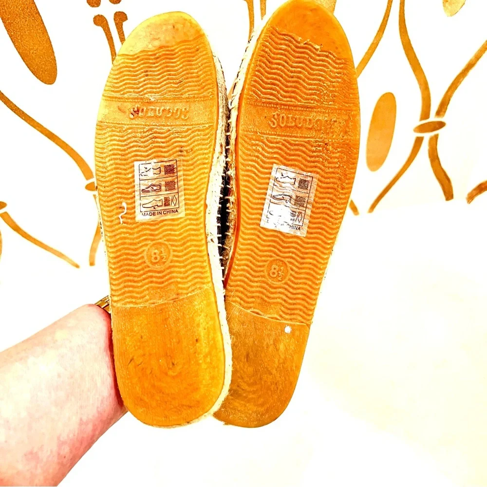 Soludos Black Espadrilles with Colorful Floral Embroidery